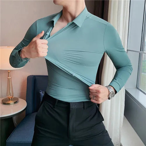 Bequemes Slim Fit Stretchhemd